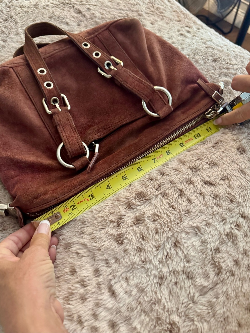 Prada Rust Brown Suede Shoulder Bag - Picture 15 of 15